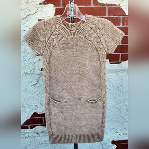 Small 6 7 GAP kids short sleeve cable knit sweater dress